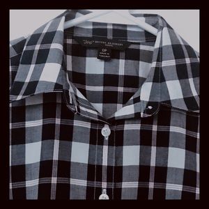 Brooks Brothers Navy Check Button Down Shirt 0P